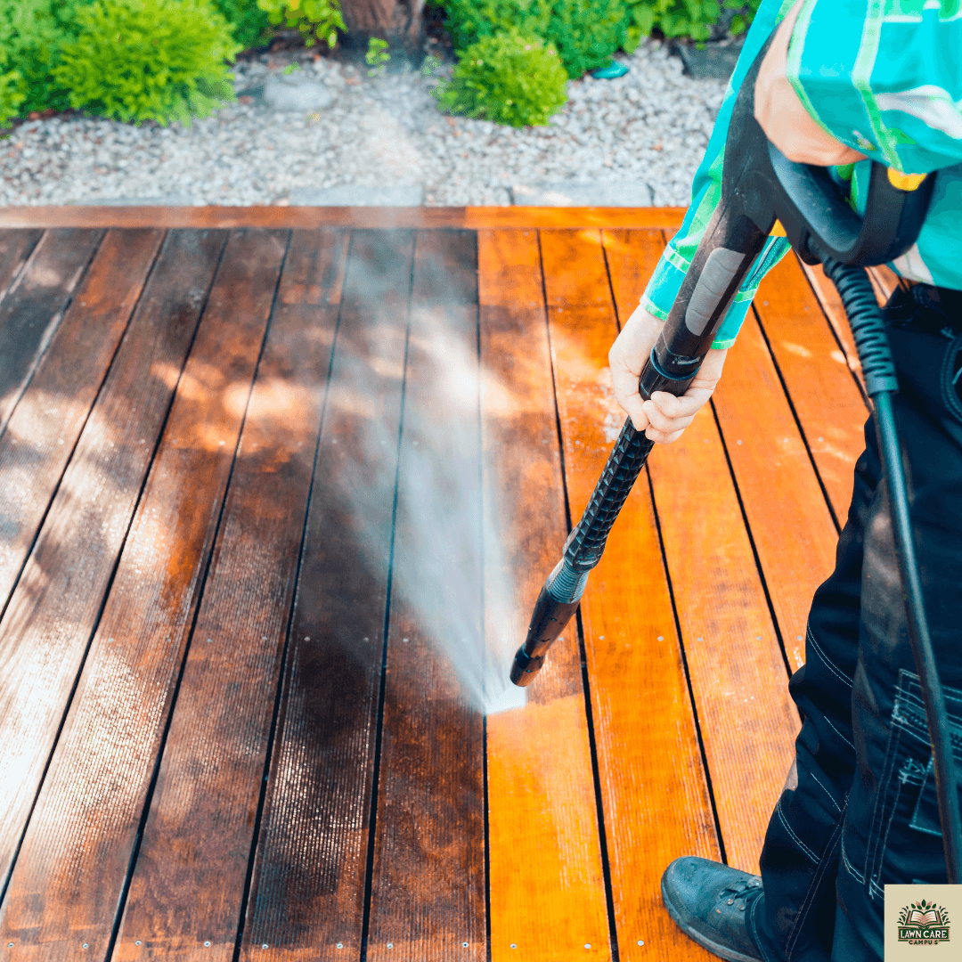 power washing deck